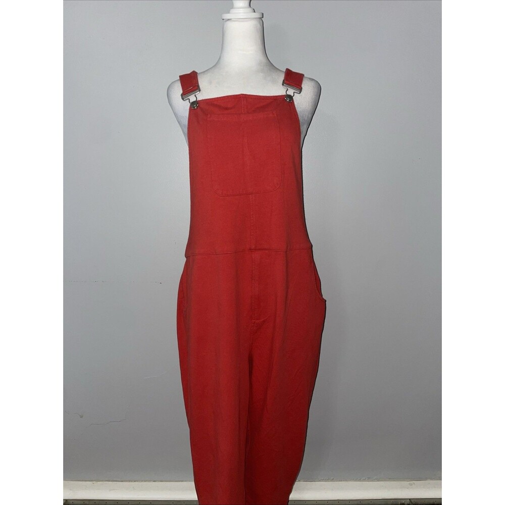 Swoveralls TGF The Original Sweatpant Overalls Size L Red Loungewear Jumpsuit